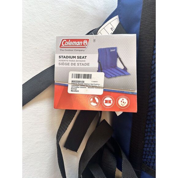 Coleman Portable Stadium Seat Bleacher Cushion with Backrest Lightweight Navy - Picture 3 of 7